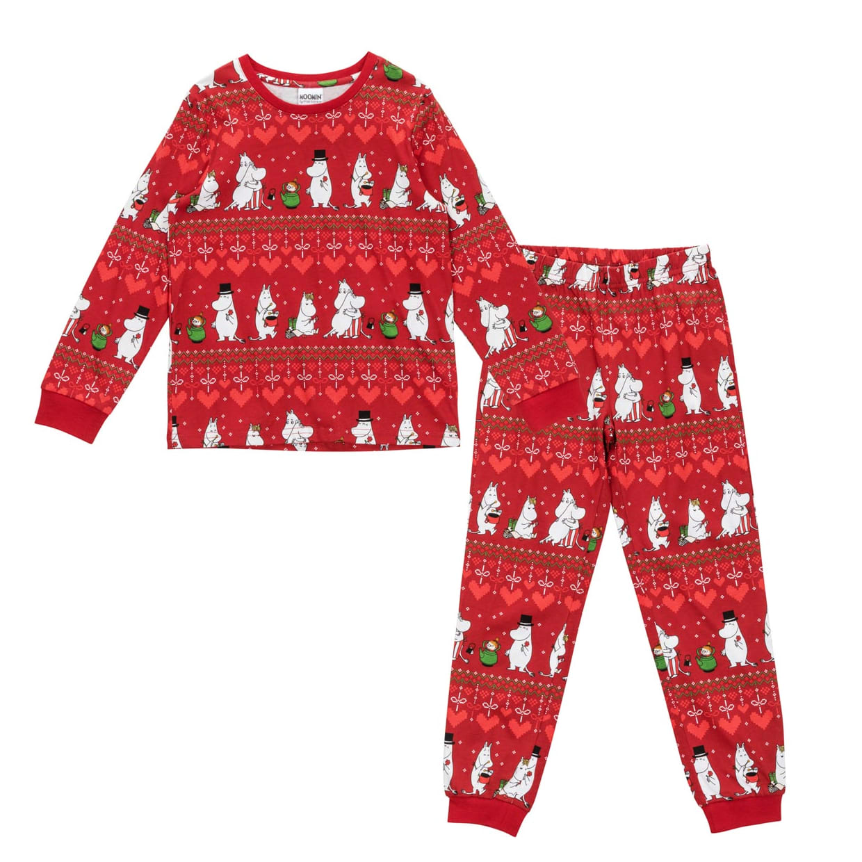 Moomin Winter Heart Pyjamas Dark red | Martinex